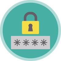 Password Flat Multi Circle Icon vector