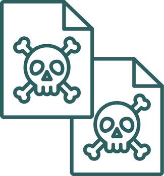 Duplicate Line Gradient Round Corner Icon vector