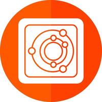 Radar Glyph Red Circle Icon vector