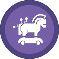 Trojan Horse Glyph Multi Circle Icon vector