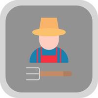 Farmer Flat Round Corner Icon vector