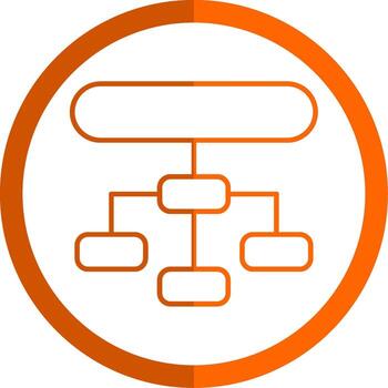 Hierarchical Structure Line Orange Circle Icon vector