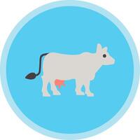 Cow Flat Multi Circle Icon vector