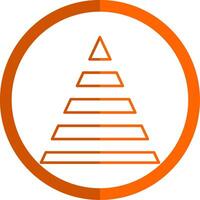 Pyramid Chart Line Orange Circle Icon vector