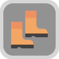 Farmer Shoes Flat Round Corner Icon vector