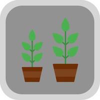 crecer planta plano redondo esquina icono vector