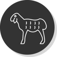 Sheep Line Grey Circle Icon vector