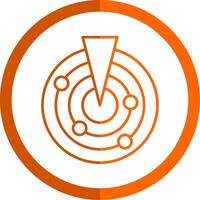 Radar Line Orange Circle Icon vector