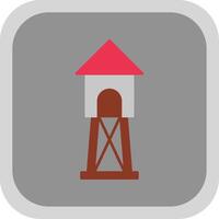 Watchtower Flat Round Corner Icon vector