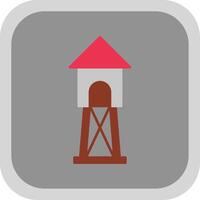 Watchtower Flat Round Corner Icon vector