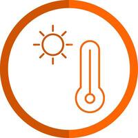 Warm Line Orange Circle Icon vector