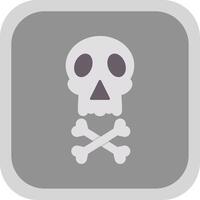 Skull Flat Round Corner Icon vector