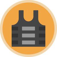 Bullet Proof Vest Flat Multi Circle Icon vector