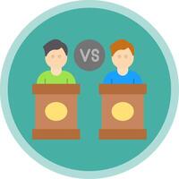 Debate Flat Multi Circle Icon vector