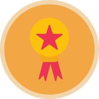 estrella medalla plano multi circulo icono vector