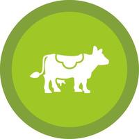 Cow Glyph Multi Circle Icon vector