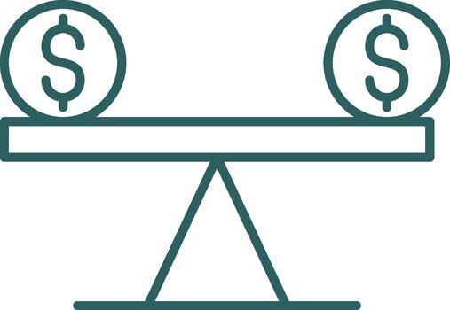 Leverage Line Gradient Round Corner Icon vector