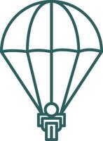 Parachuting Line Gradient Round Corner Icon vector