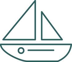 Dinghy Line Gradient Round Corner Icon vector