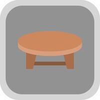 Coffee Table Flat Round Corner Icon vector