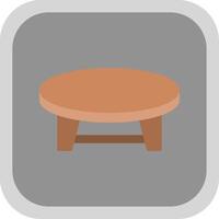 Coffee Table Flat Round Corner Icon vector