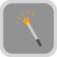 Magic Wand Flat Round Corner Icon vector