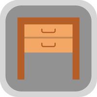 Side Table Flat Round Corner Icon vector