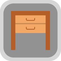 Side Table Flat Round Corner Icon vector