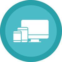 Responsive Design Glyph Multi Circle Icon vector