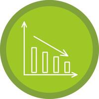 Bar Chart Line Multi Circle Icon vector