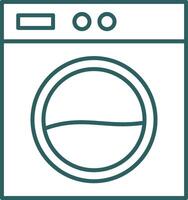 Laundry Machine Line Gradient Round Corner Icon vector