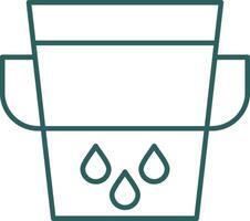 Water Bucket Line Gradient Round Corner Icon vector