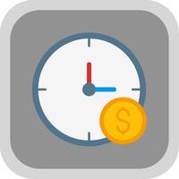 Time Is Money Flat Round Corner Icon vector