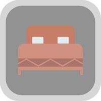 Double Bed Flat Round Corner Icon vector