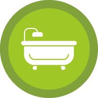 Bath Tub Glyph Multi Circle Icon vector