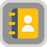 Contact Book Flat Round Corner Icon vector