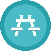 Picnic Table Glyph Multi Circle Icon vector