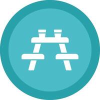 Picnic Table Glyph Multi Circle Icon vector