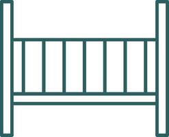 Baby Crib Line Gradient Round Corner Icon vector