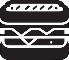 Minimal Sandwich icon silhouette, white background vector