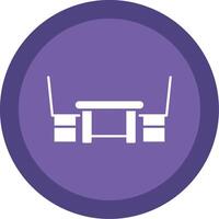Dining Table Glyph Multi Circle Icon vector