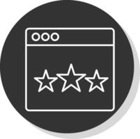 Web Rating Line Grey Circle Icon vector