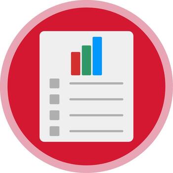 Data Report Flat Multi Circle Icon vector