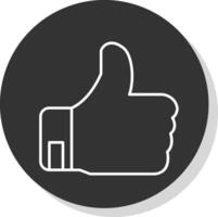 Good Feedback Line Grey Circle Icon vector