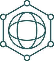 Network Line Gradient Round Corner Icon vector
