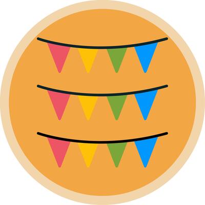 Bunting Flat Multi Circle Icon