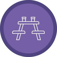 Picnic Table Line Multi Circle Icon vector