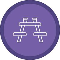 Picnic Table Line Multi Circle Icon vector