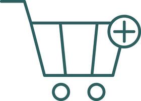 Add To Cart Line Gradient Round Corner Icon vector