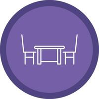 Dining Table Line Multi Circle Icon vector
